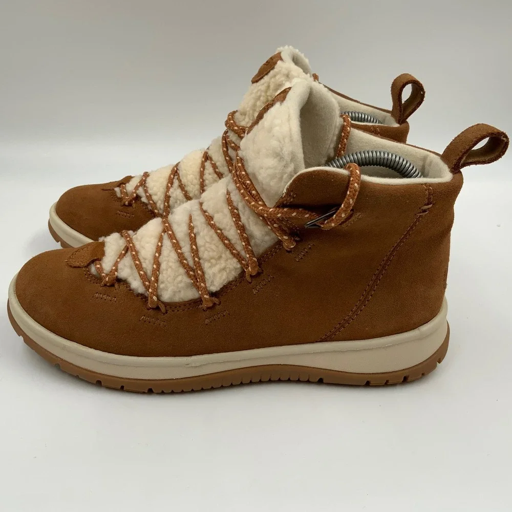 UGG Lakesider Heritage Mid Boots Chestnut Suede Shearling 1121020 Womens 8.5